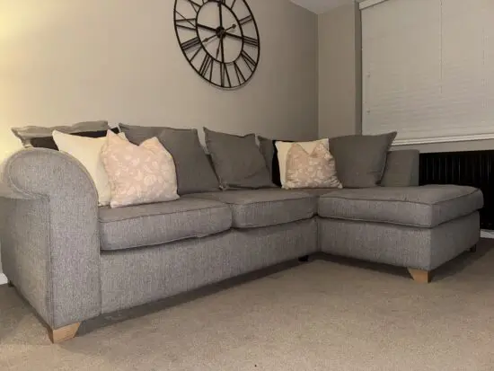 DFS corner sofa and swivel chair