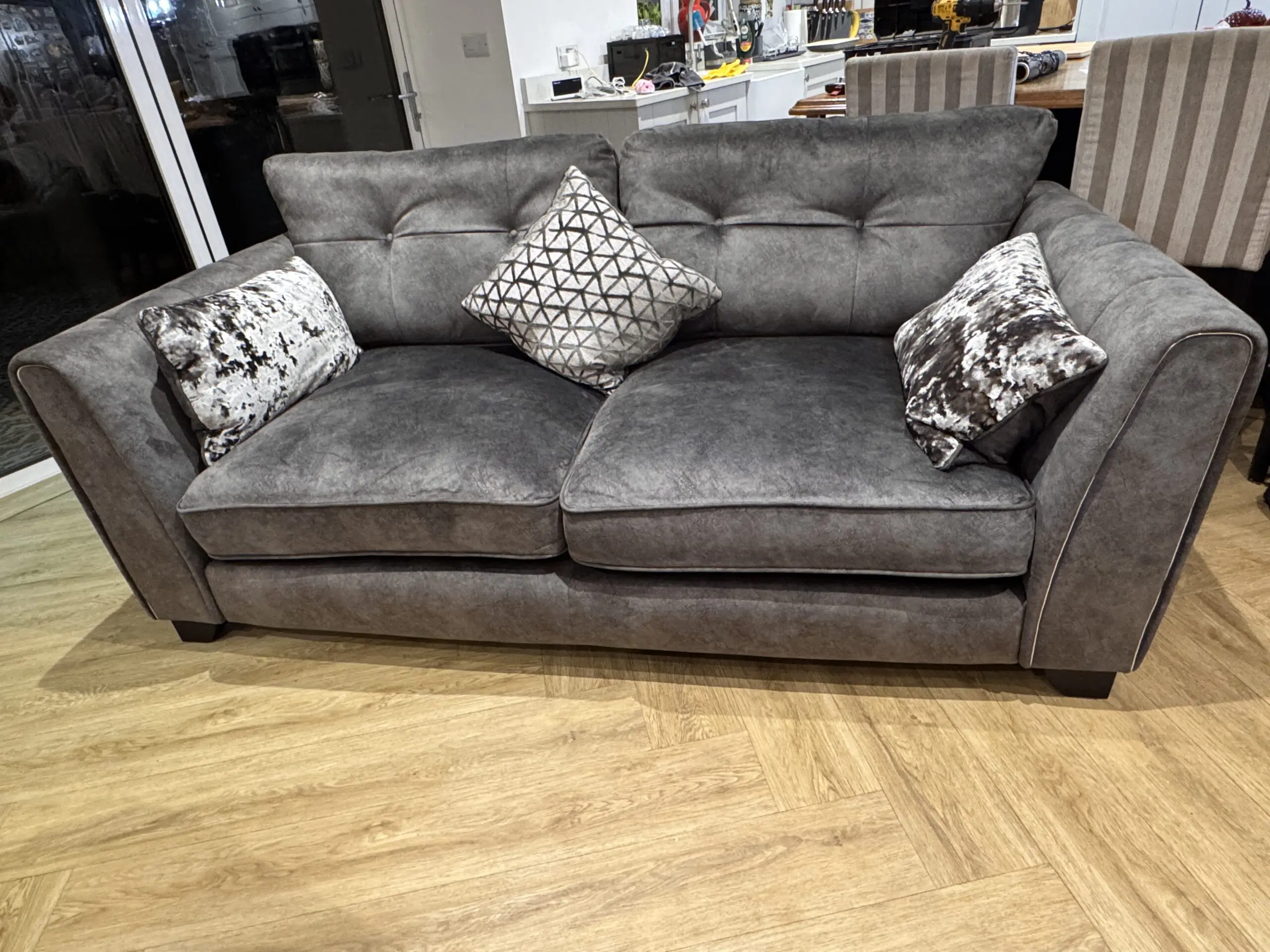 Furniture Village Mariah Set - 3 Seater - Fabric Pillow Back Split Frame Sofas