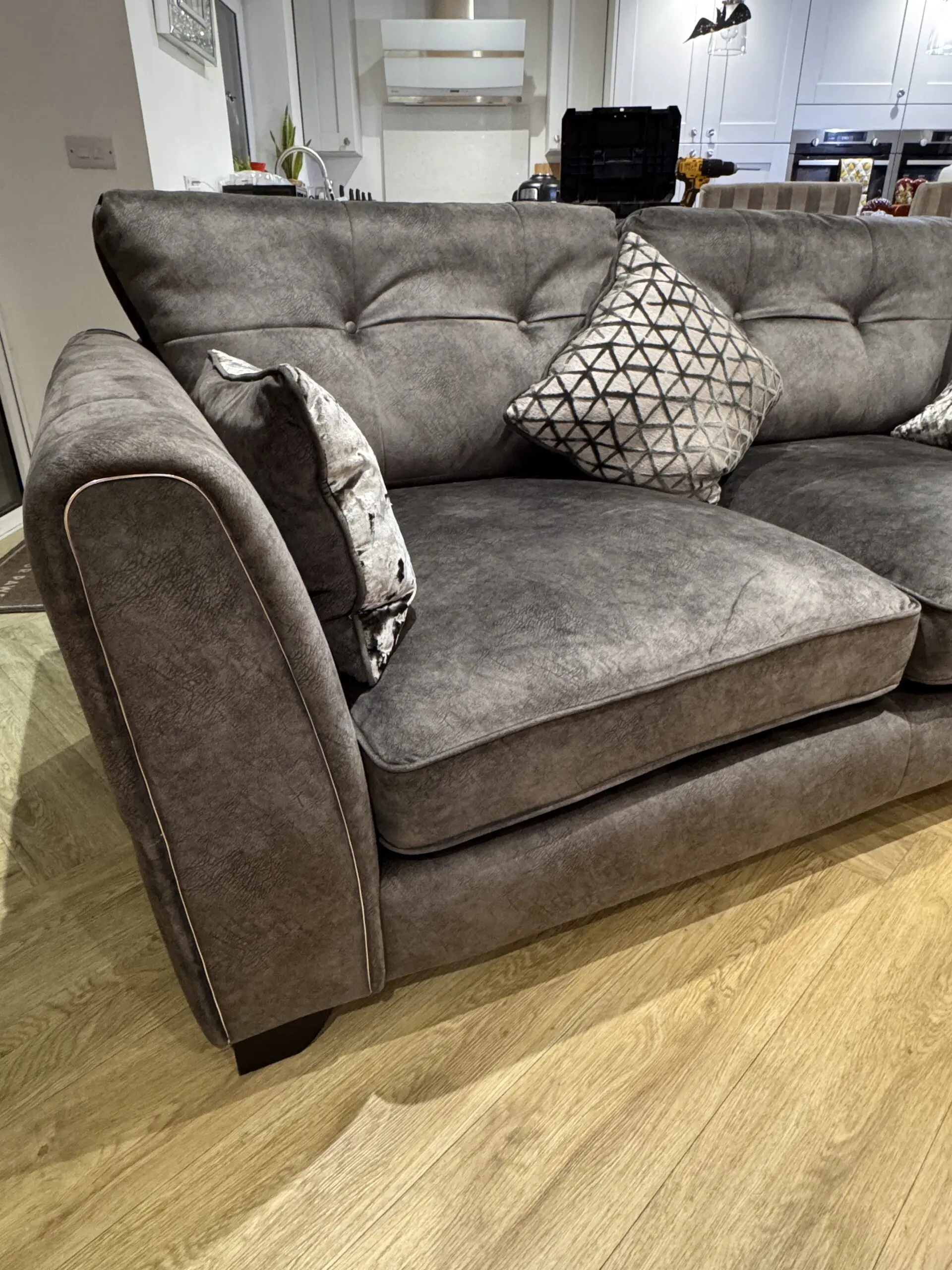 Furniture Village Mariah Set - 3 Seater - Fabric Pillow Back Split Frame Sofas