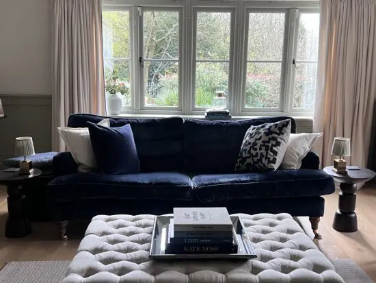 3 seater, Sofa.com Bluebell sofa in navy blue velvet