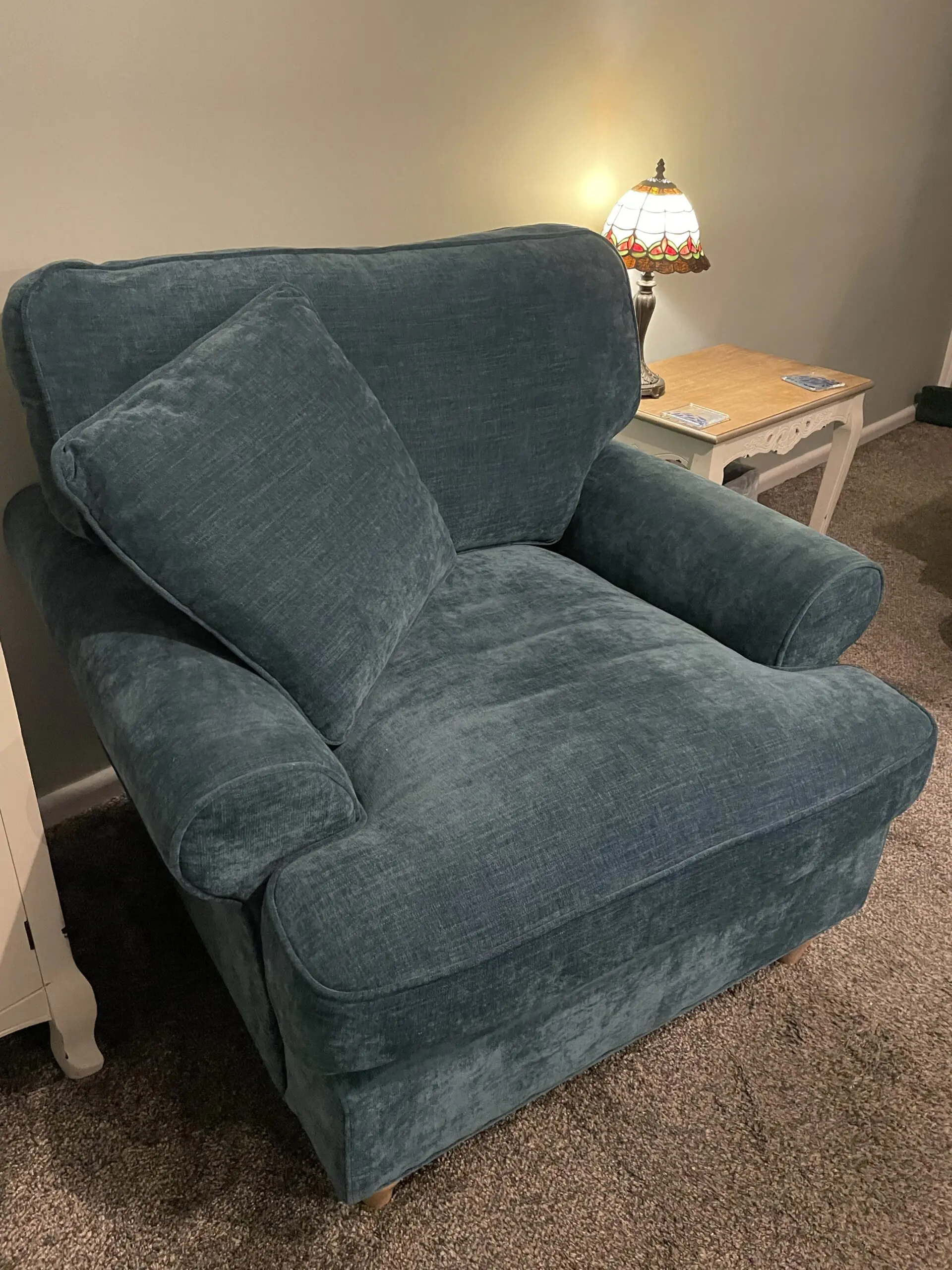 Roseland emerald green 3 seater Alfie sofa, armchair and footstool