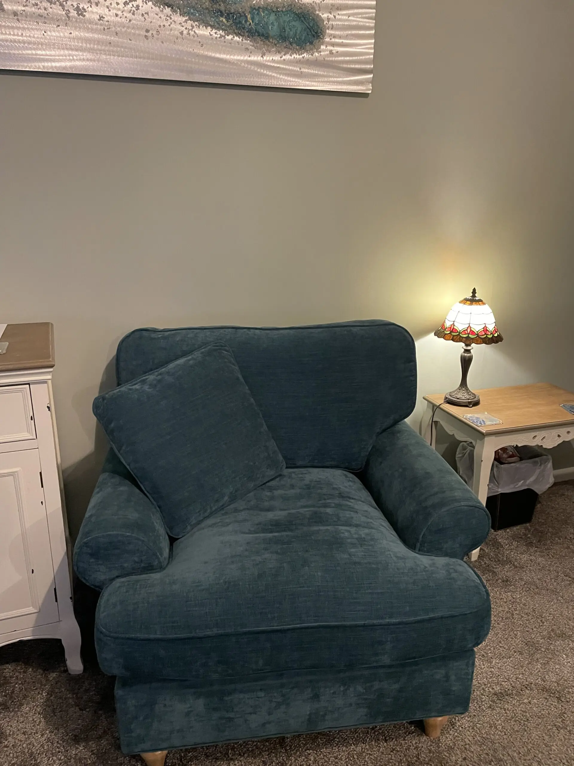 Roseland emerald green 3 seater Alfie sofa, armchair and footstool