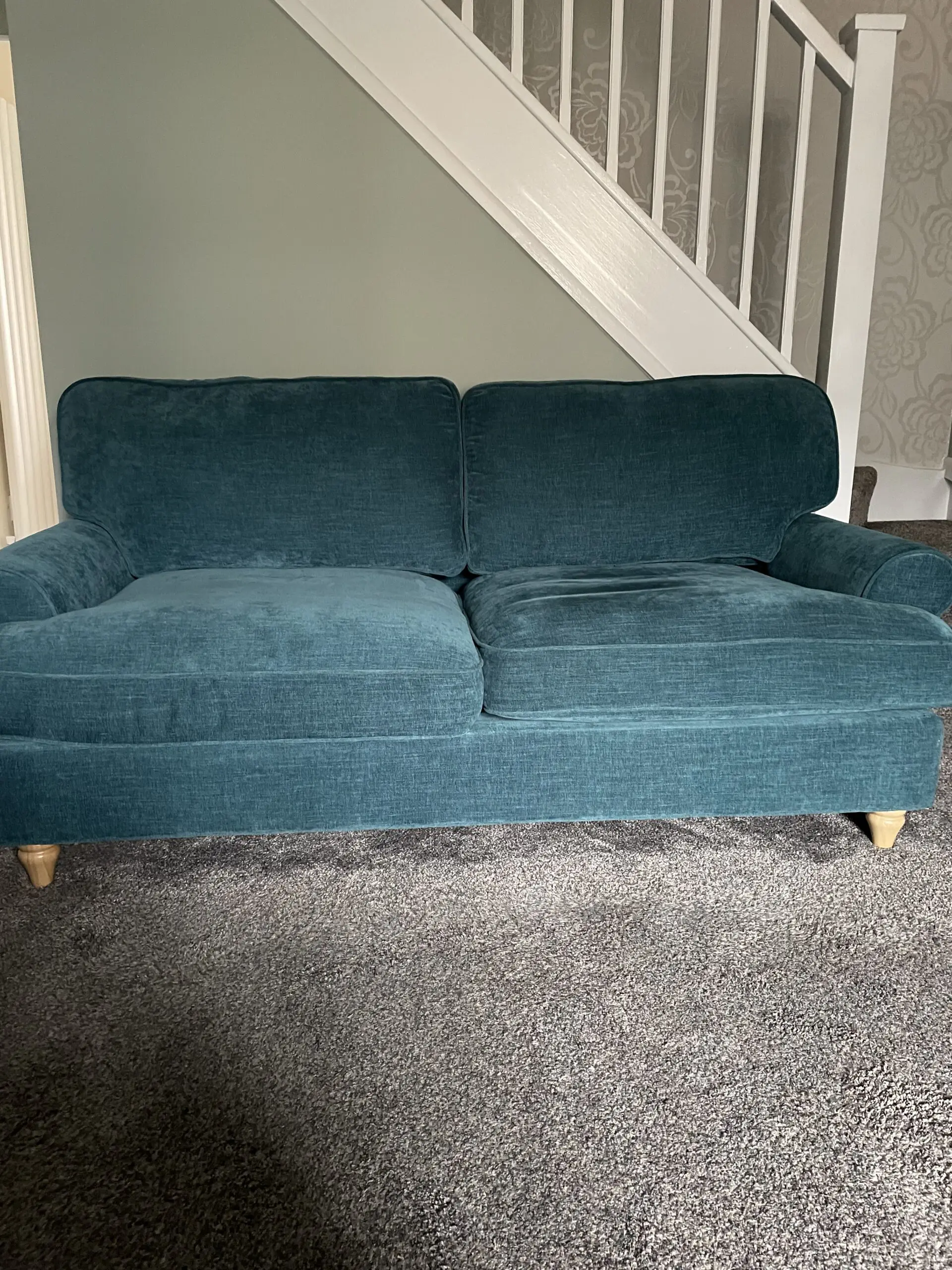 Roseland emerald green 3 seater Alfie sofa, armchair and footstool