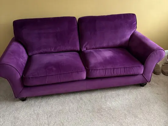DFS Plum coloured 3 & 2 seater sofas