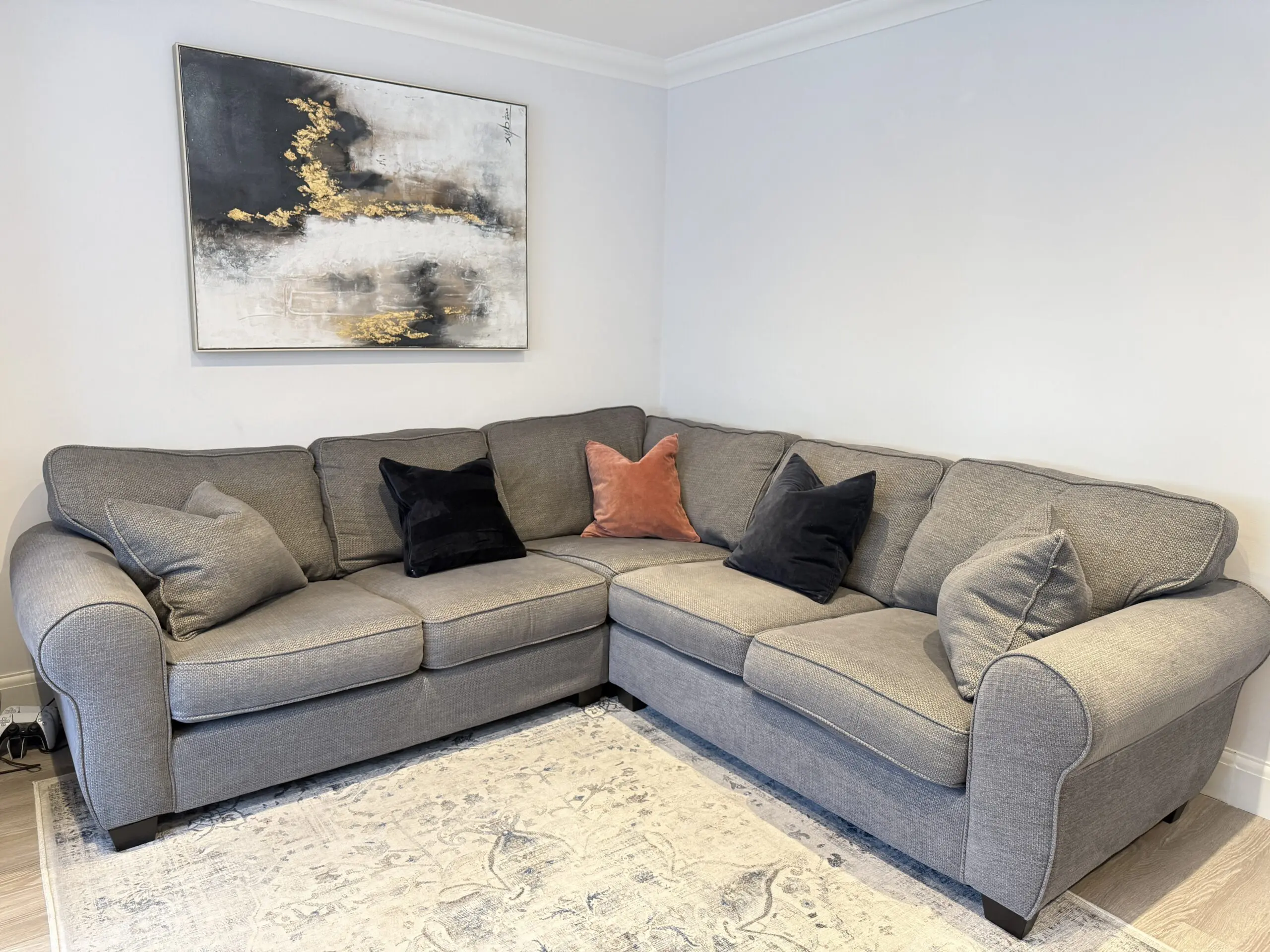 Sofology Nimbus 5-Seater Corner Sofa (Grey) + Footstool