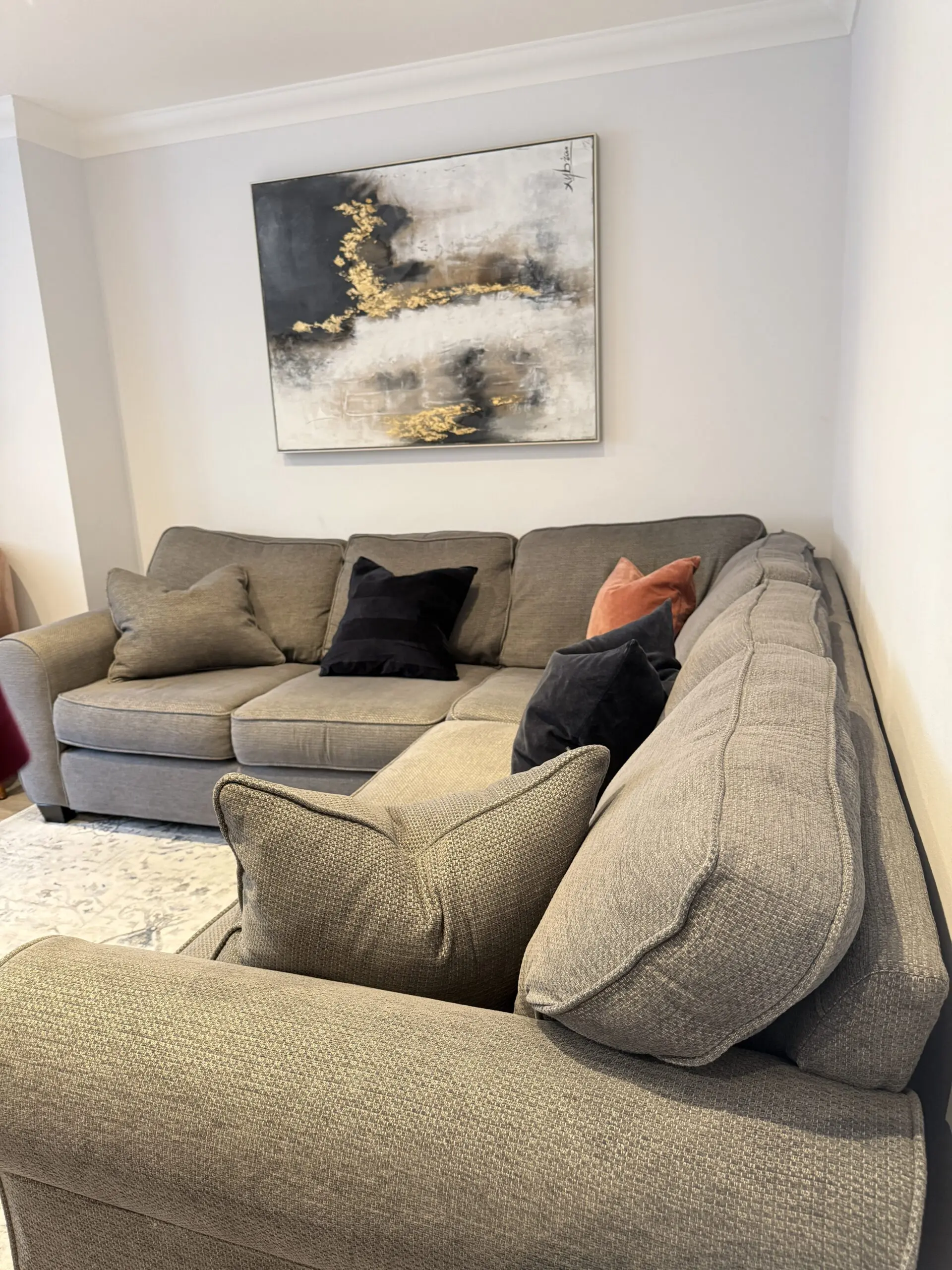 Sofology Nimbus 5-Seater Corner Sofa (Grey) + Footstool