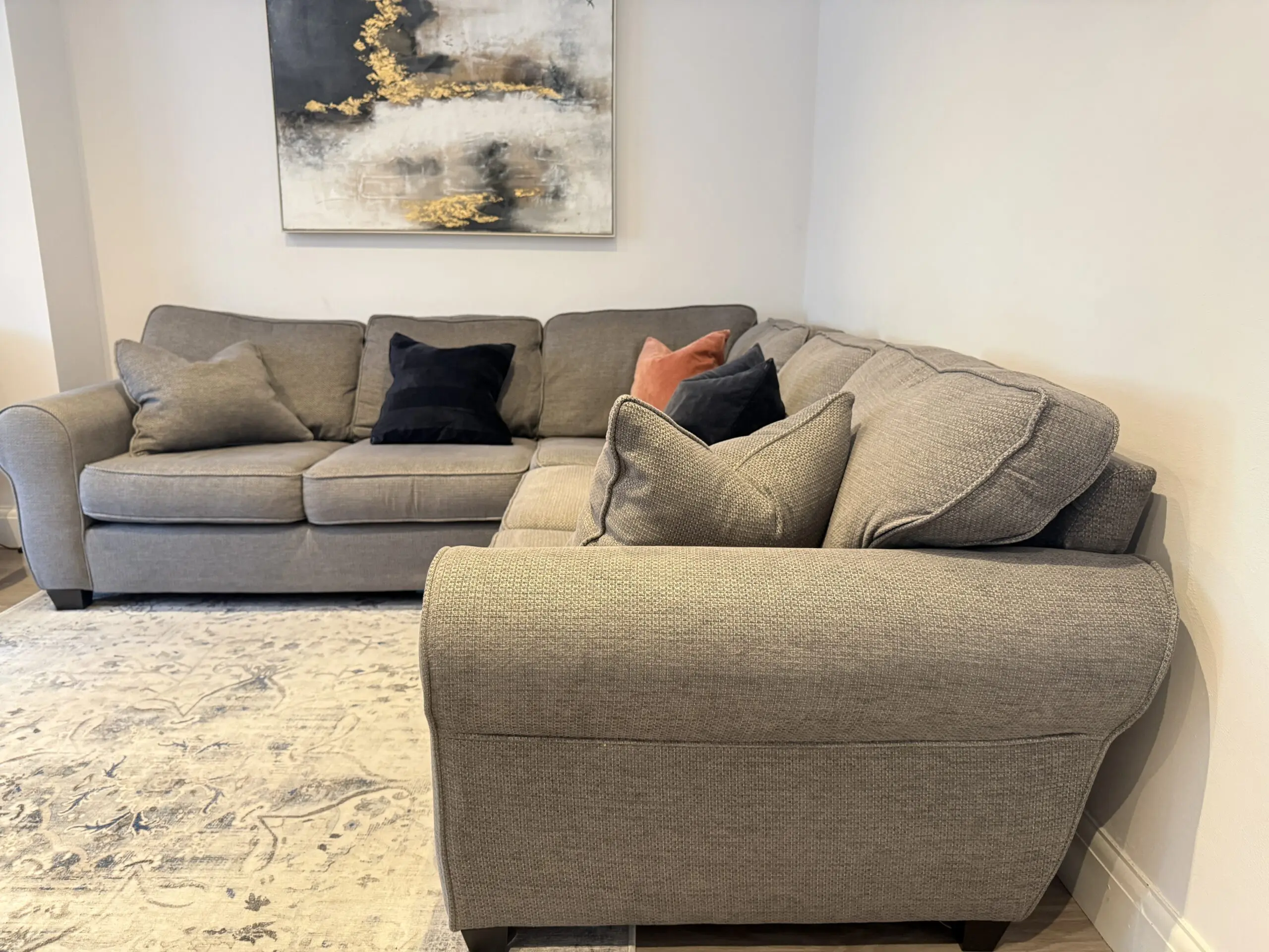 Sofology Nimbus 5-Seater Corner Sofa (Grey) + Footstool