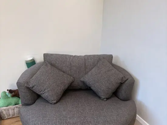 M & S Grey Round Swivel Sofa