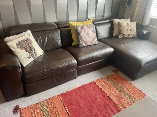 Natuzzi Leather Sofa - Chocolate Brown