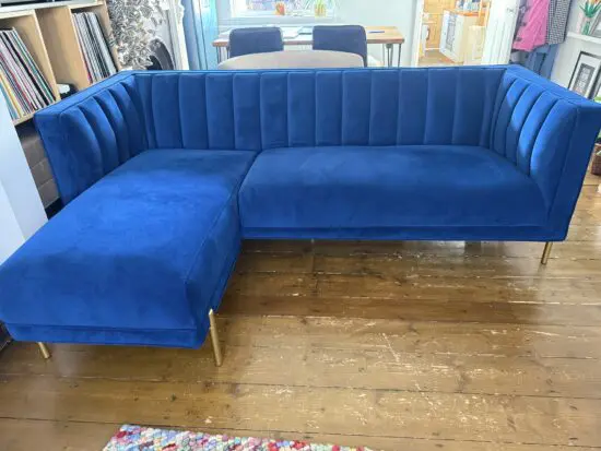 Dunelm blue 3 seat corner sofa