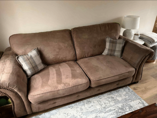 Chesterfield style Dfs 3 seater seuide sofa