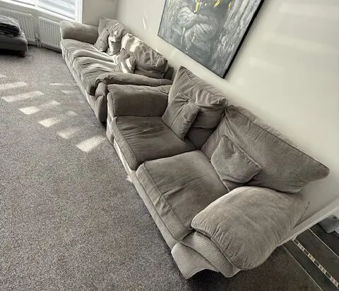 Oak Furniture - Chloe Large & meduim Sofa High Back in Logan Fabric - Silver