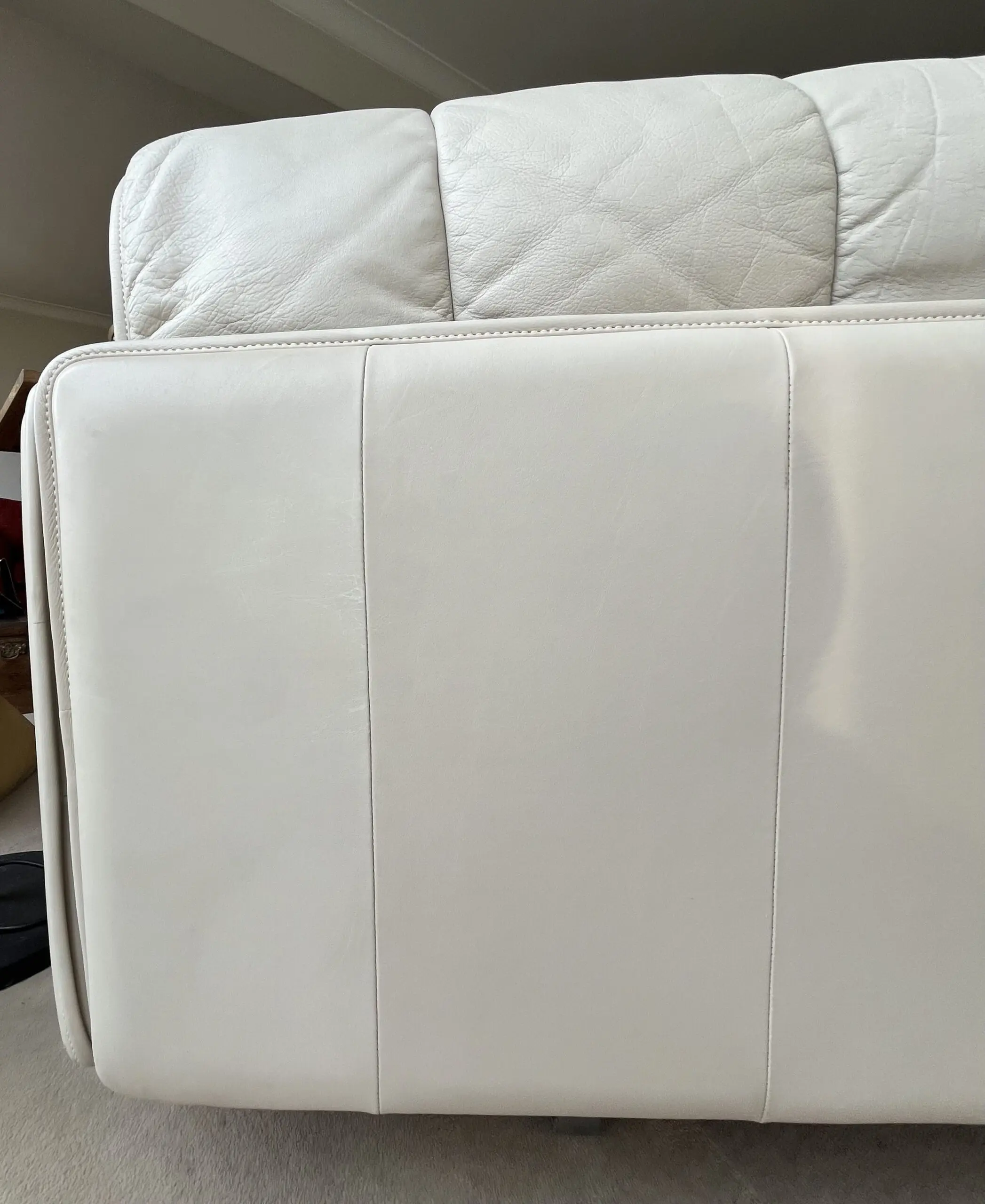 3 seater sofa bed in cream/ivory leather