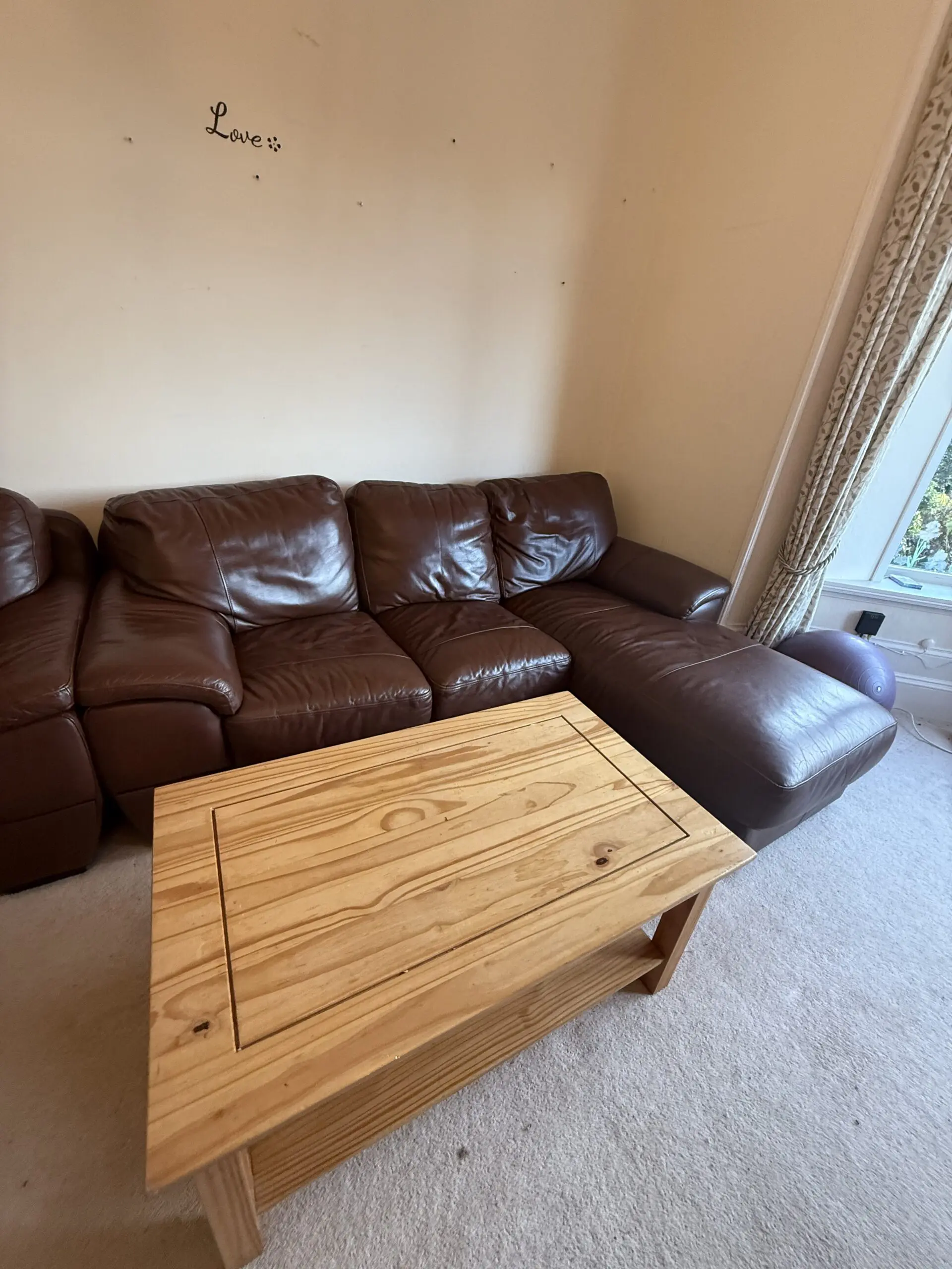 Dark brown corner sofa