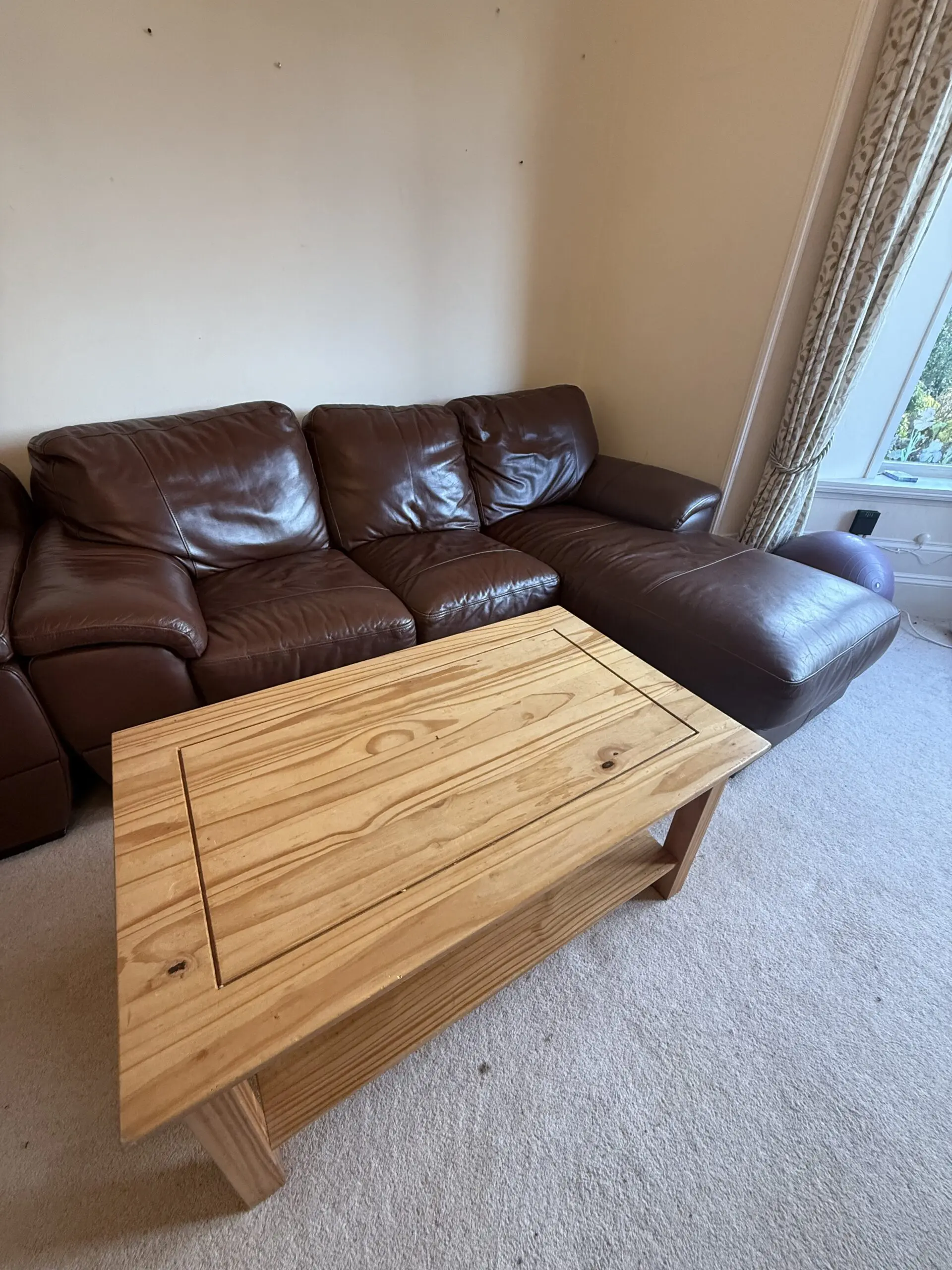 Dark brown corner sofa