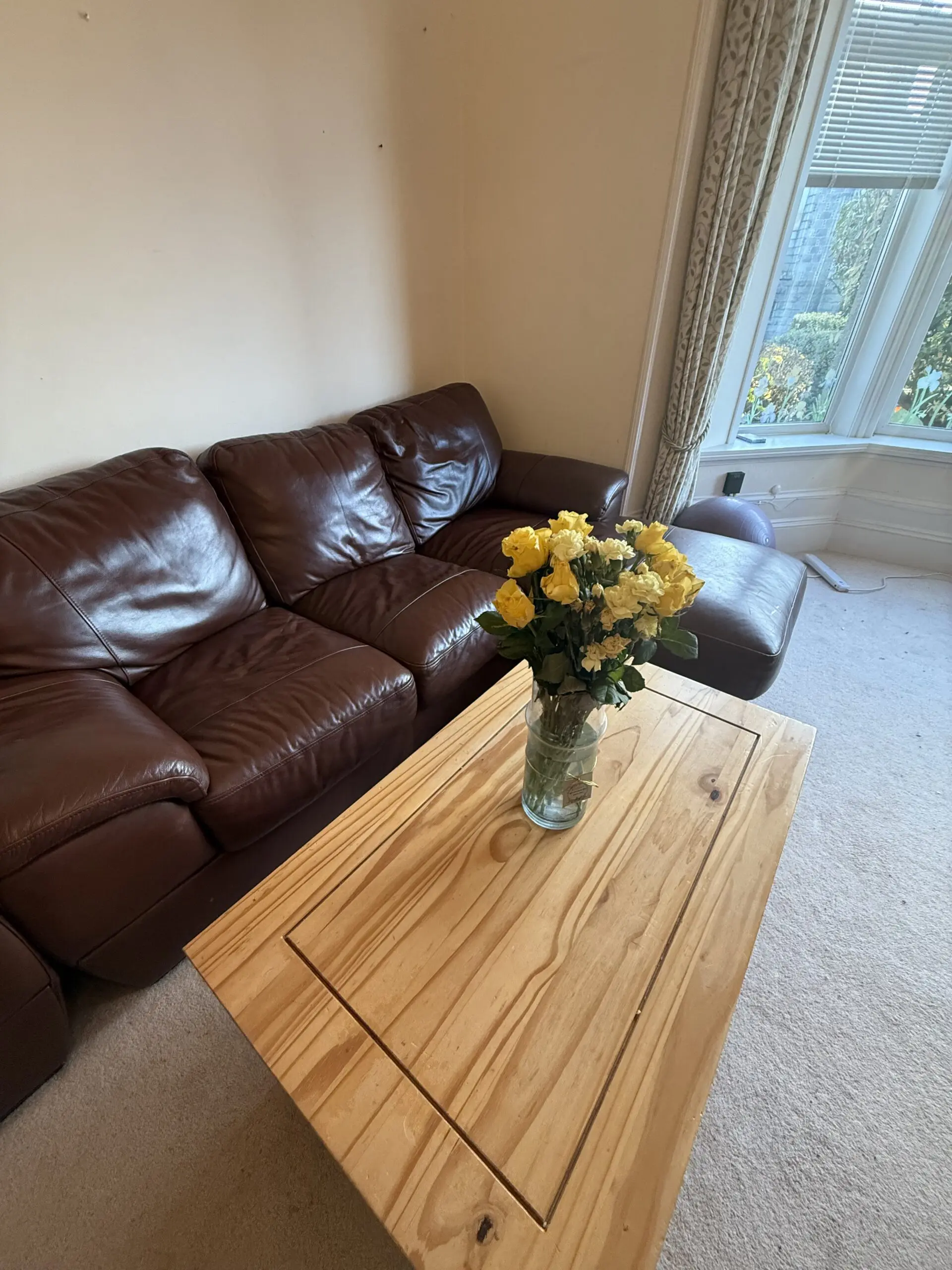 Dark brown corner sofa