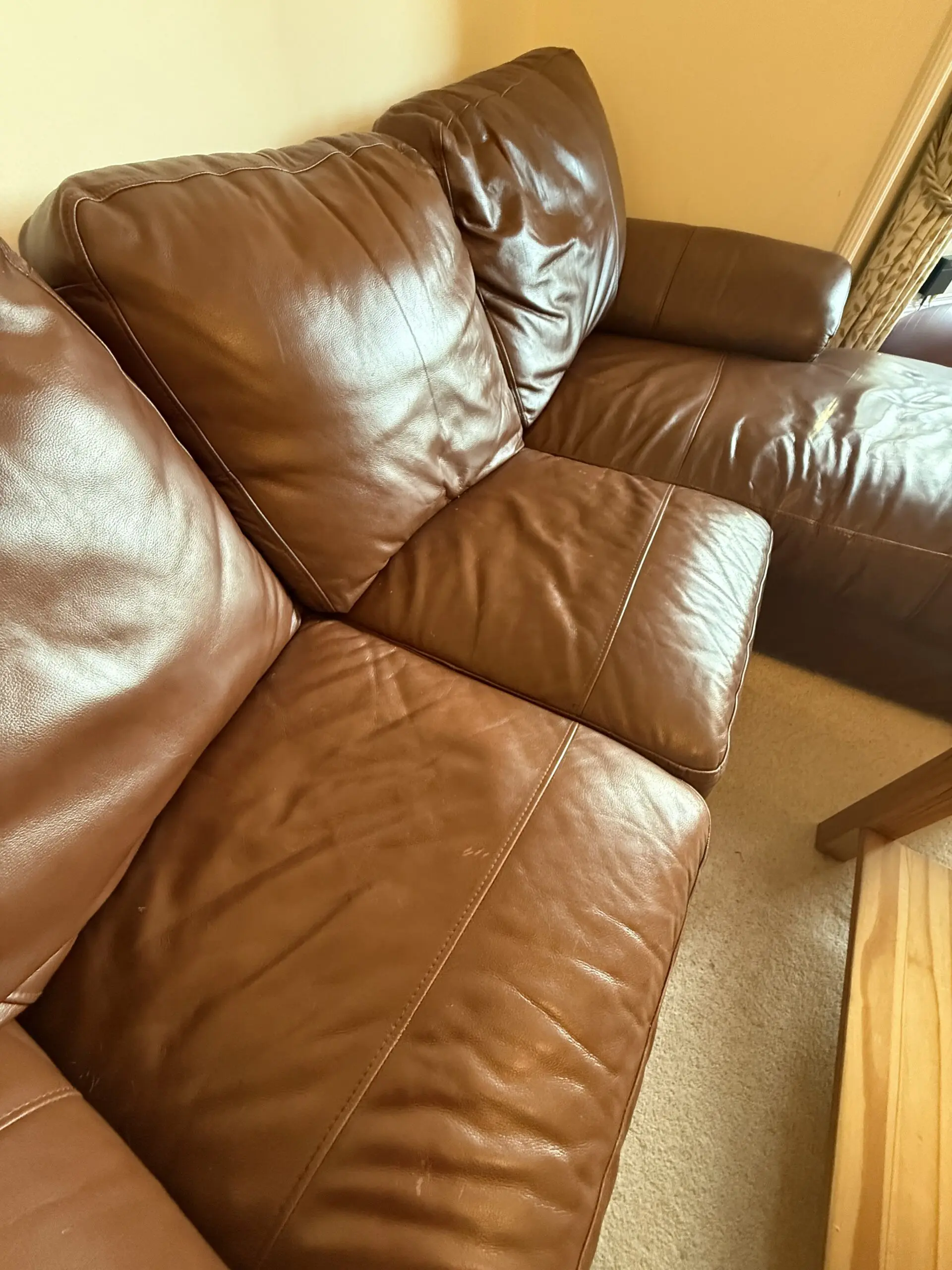 Dark brown corner sofa