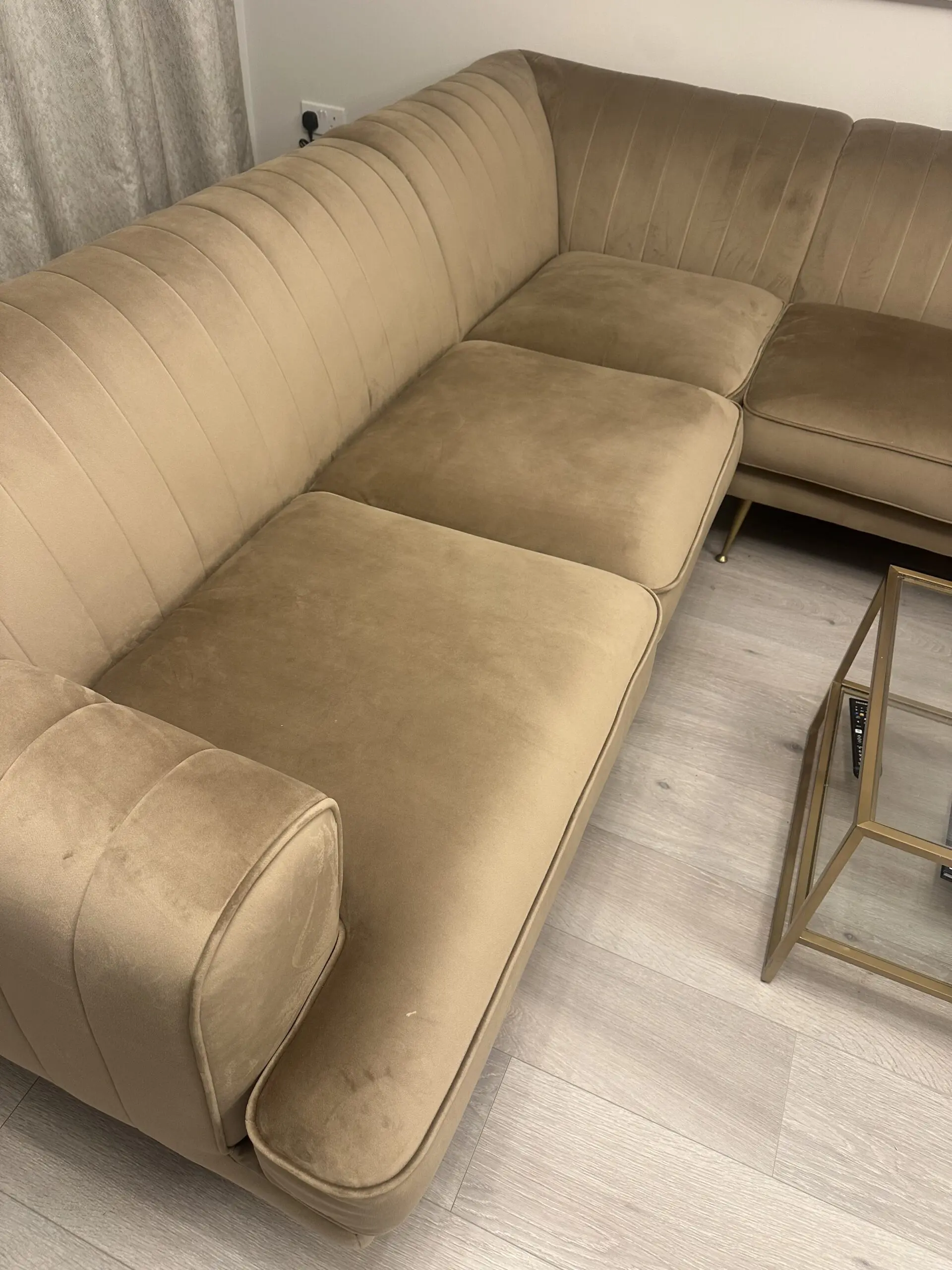 DFS Enchanted Latte Coloured Corner Sofa