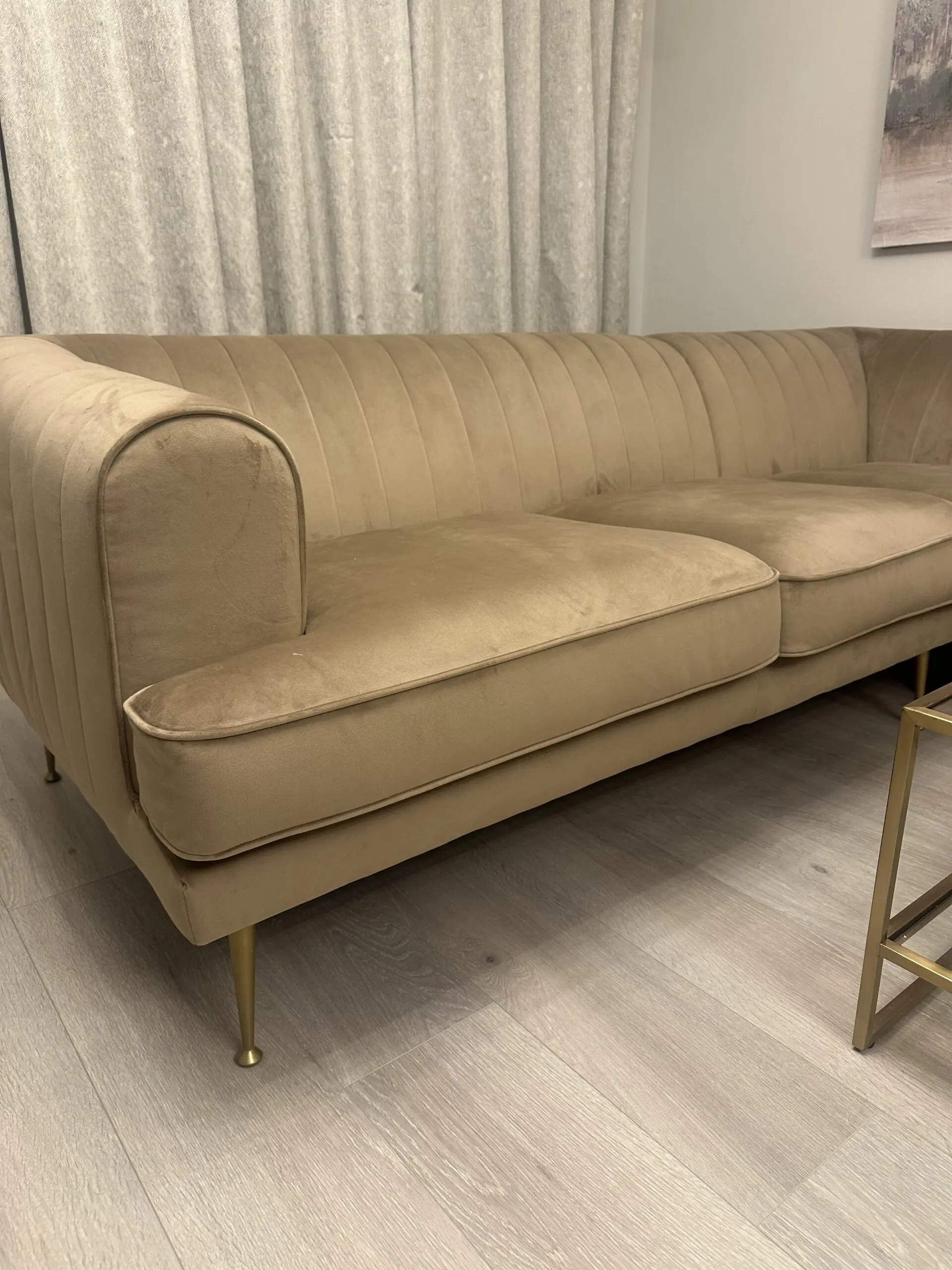 DFS Enchanted Latte Coloured Corner Sofa