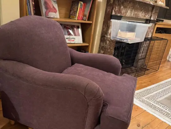 Willow and hall Appledore armchair aubergine