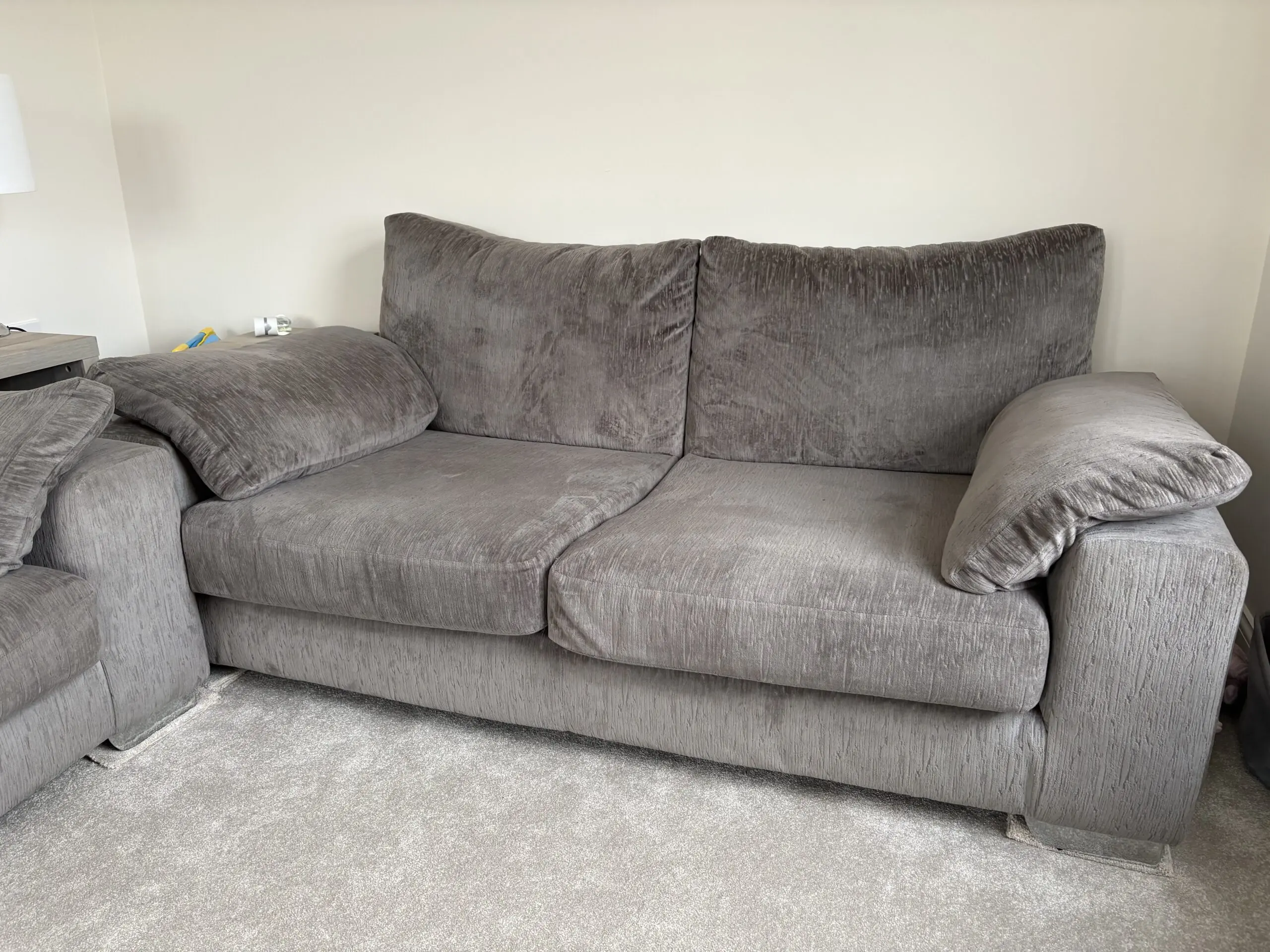 Sofology Grey 3 seater 2 seater & foostool