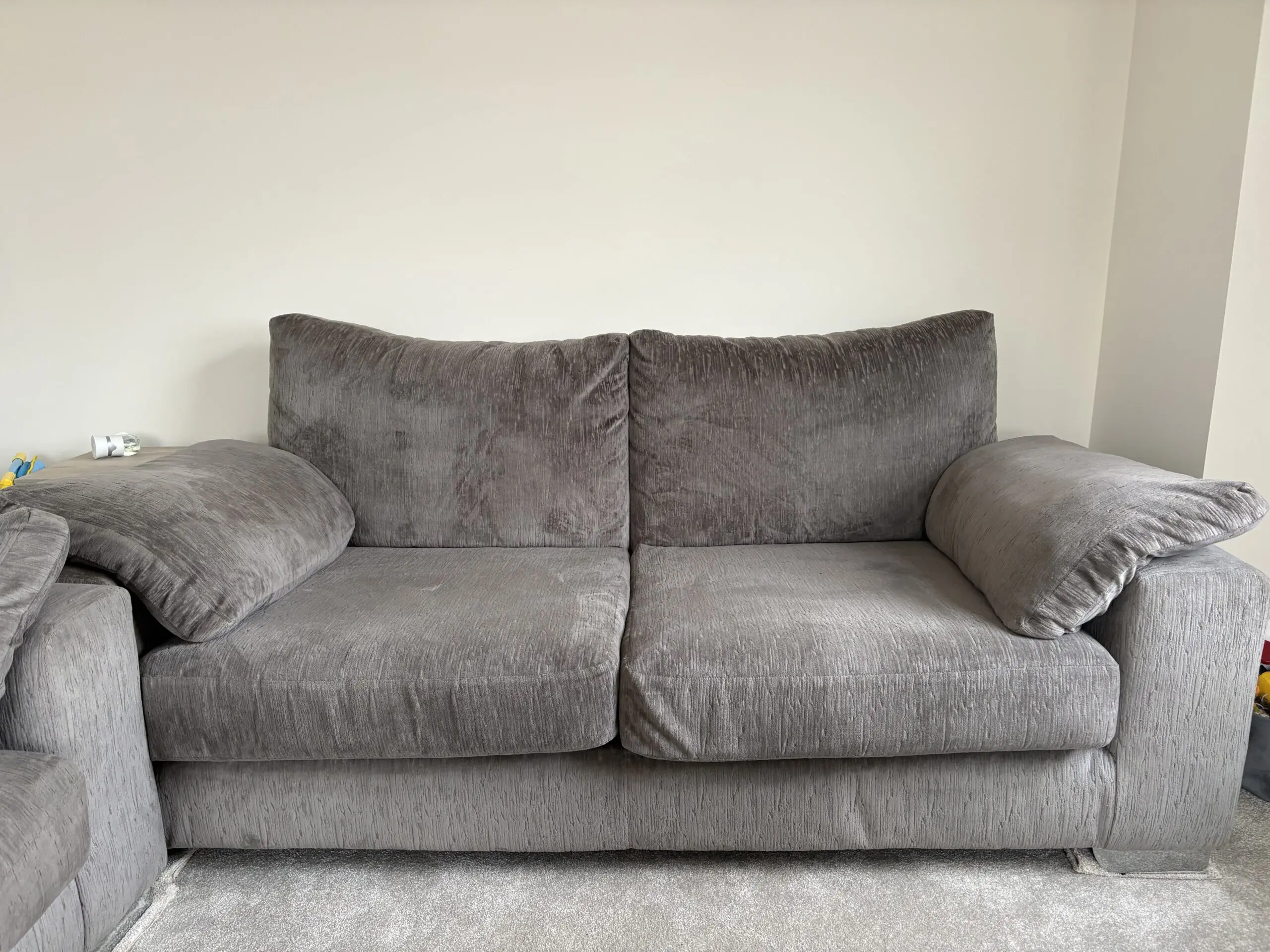Sofology Grey 3 seater 2 seater & foostool