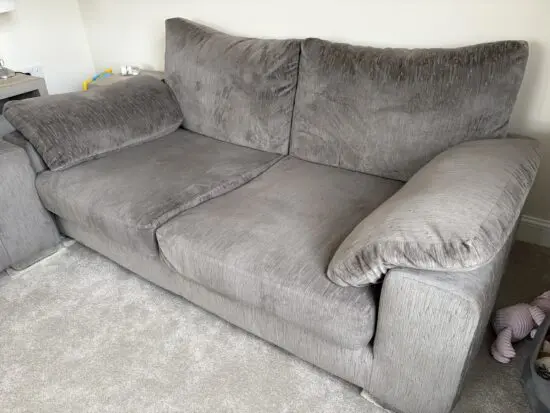 Sofology Grey 3 seater 2 seater & foostool
