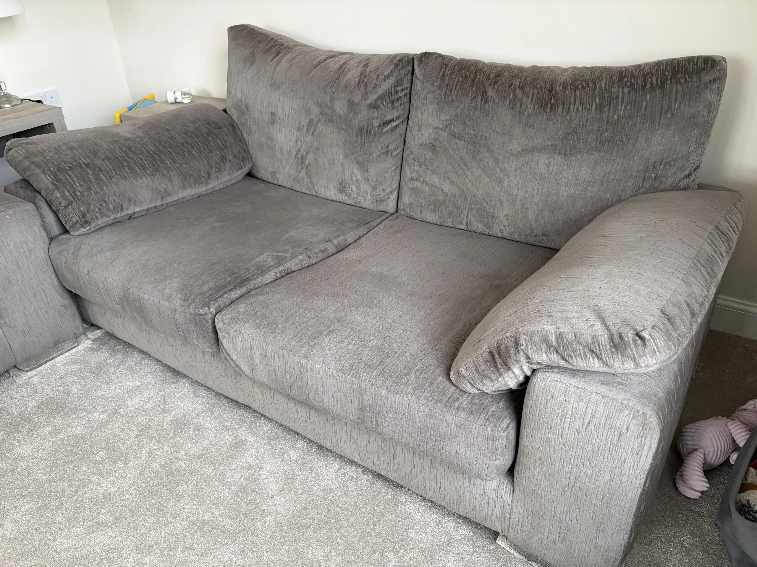 Sofology Grey 3 seater 2 seater & foostool