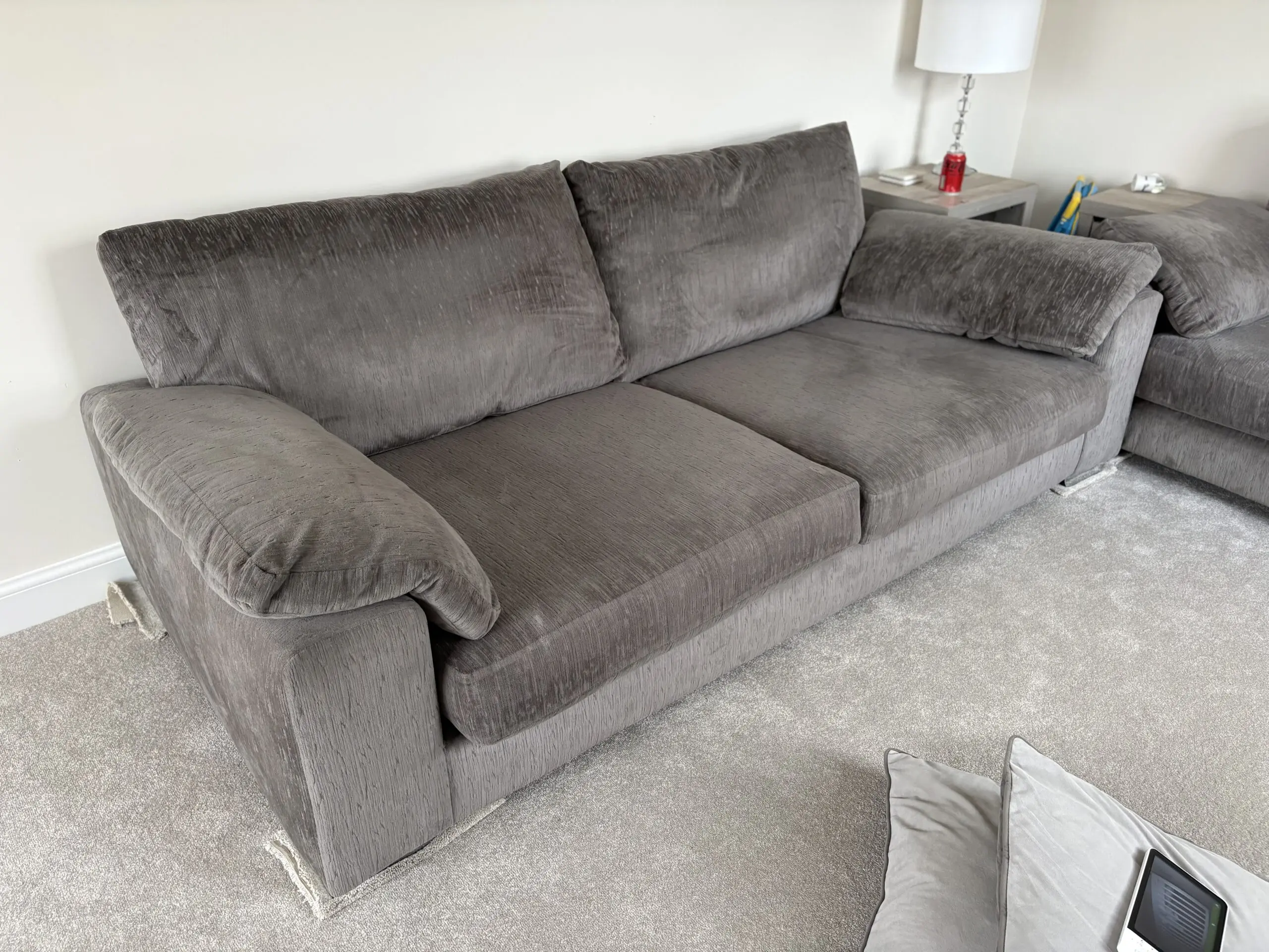 Sofology Grey 3 seater 2 seater & foostool