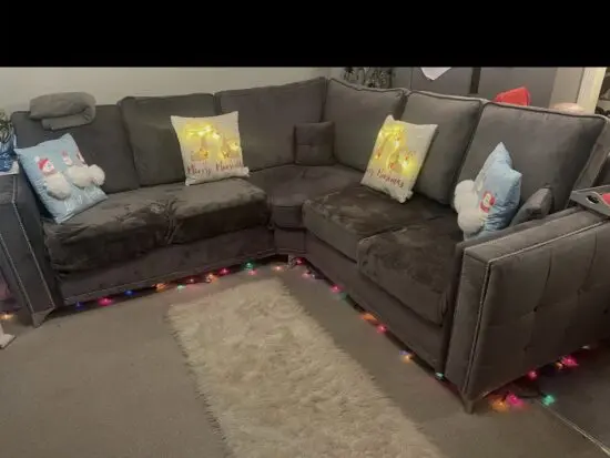 Furniture direct grey Alaska double corner sofa