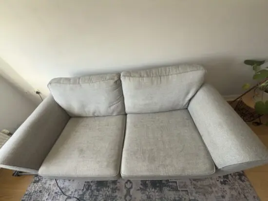 Grey double seat sofa