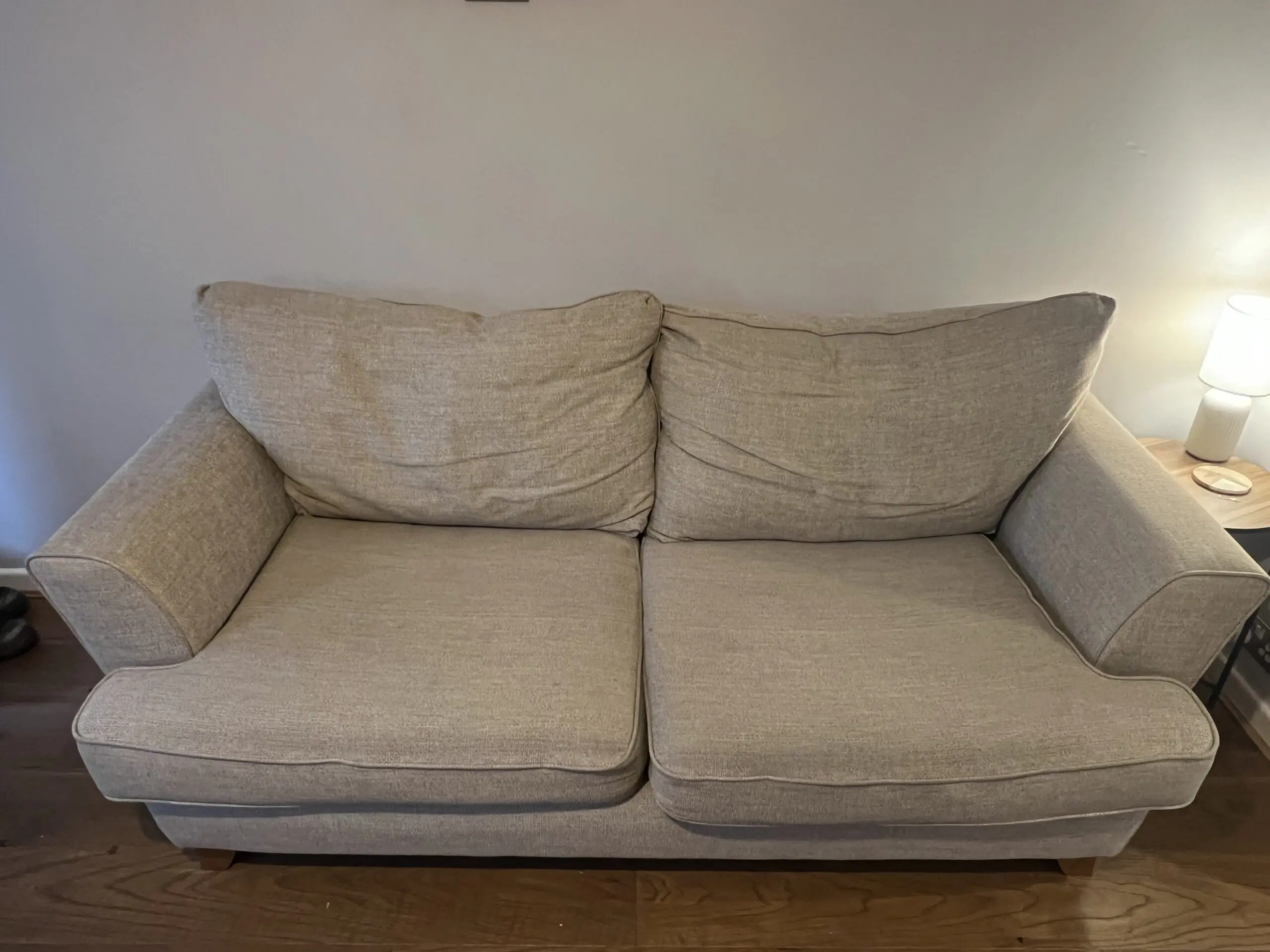 SCS Beige with Oak Effect Trim Jessie Sofa Suite