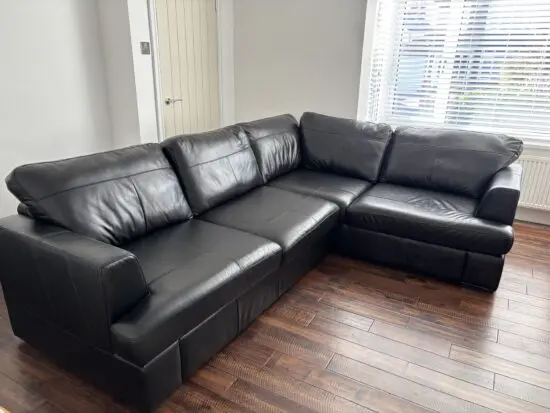 DFS Freya L Corner Black Faux Leather