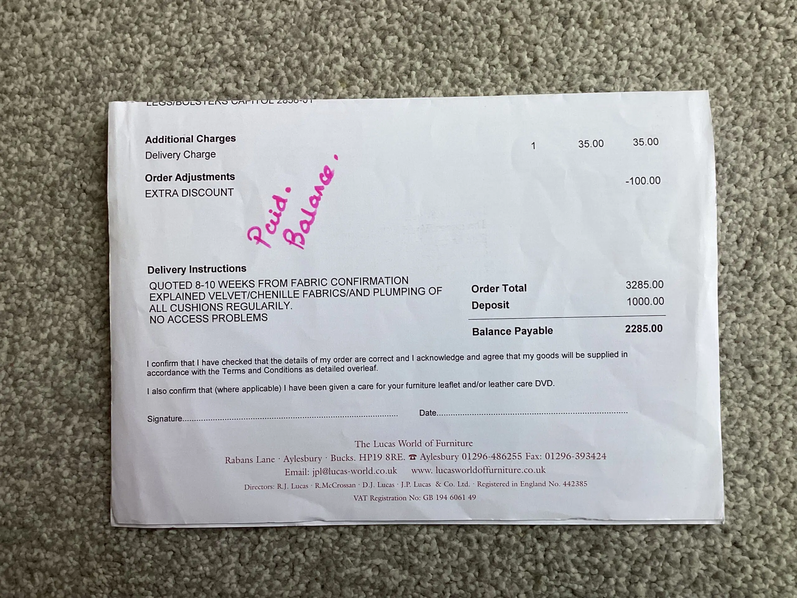 Derwent Hand Crafted Upholstery .