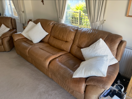 Tan sofa suite