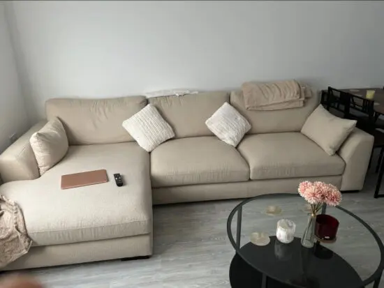 DFS Calix Left Hand Facing Corner Sofa Latte