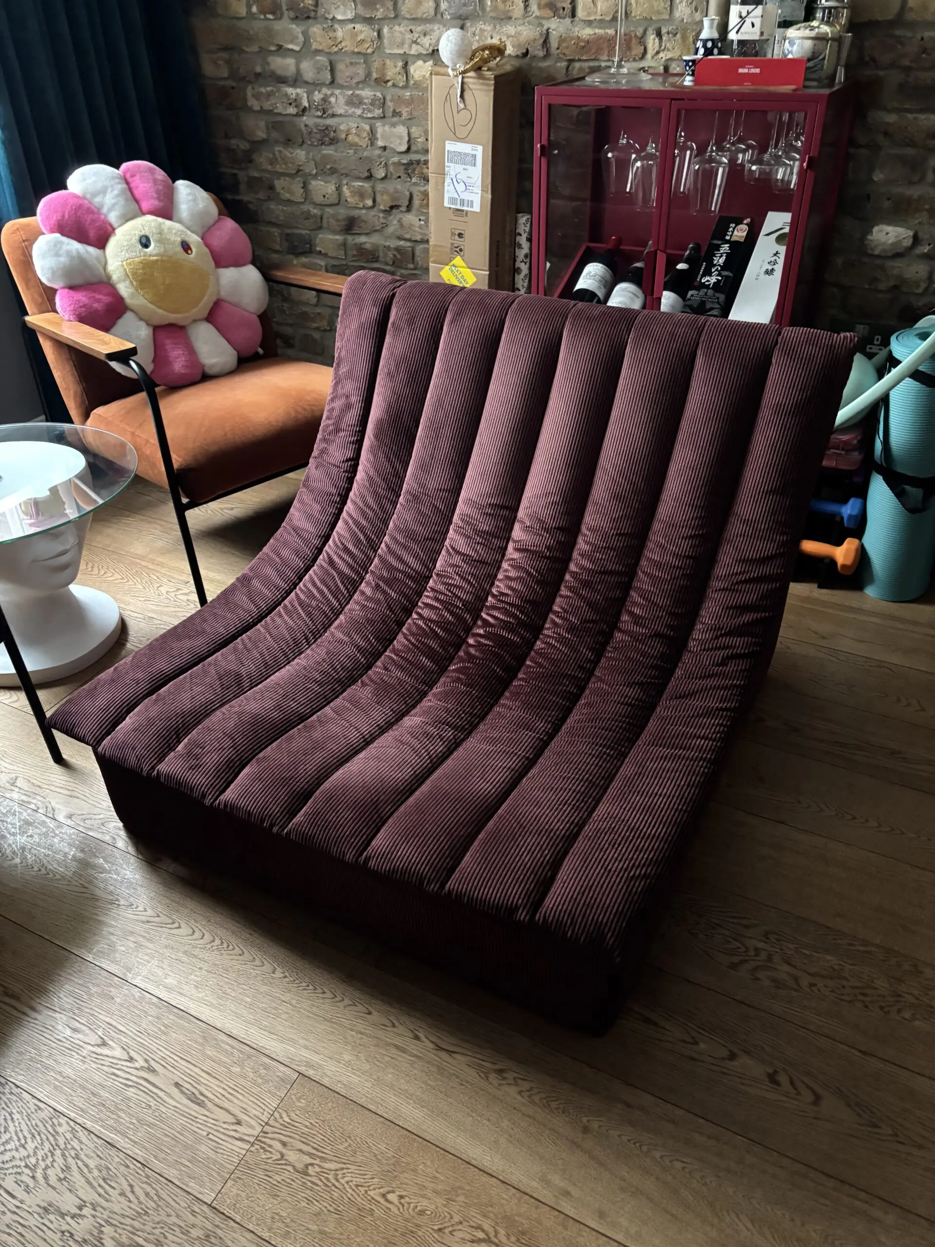 Habitat 60 Scoop Fabric Chair - Burgundy
