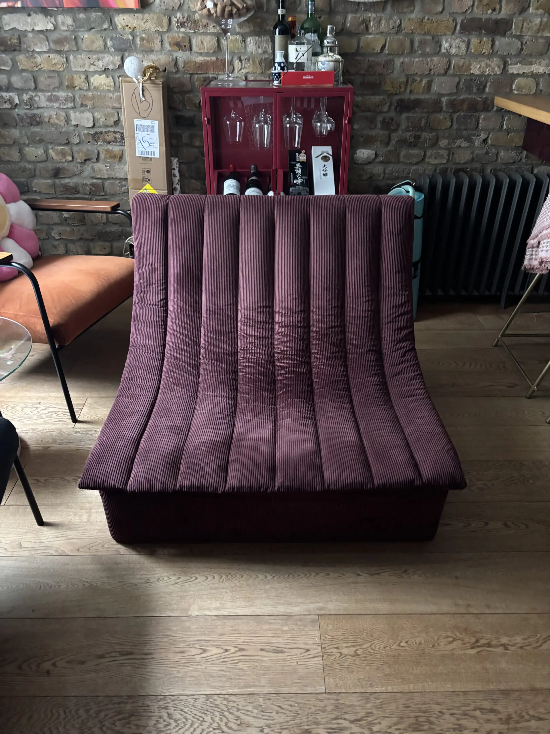 Habitat 60 Scoop Fabric Chair - Burgundy