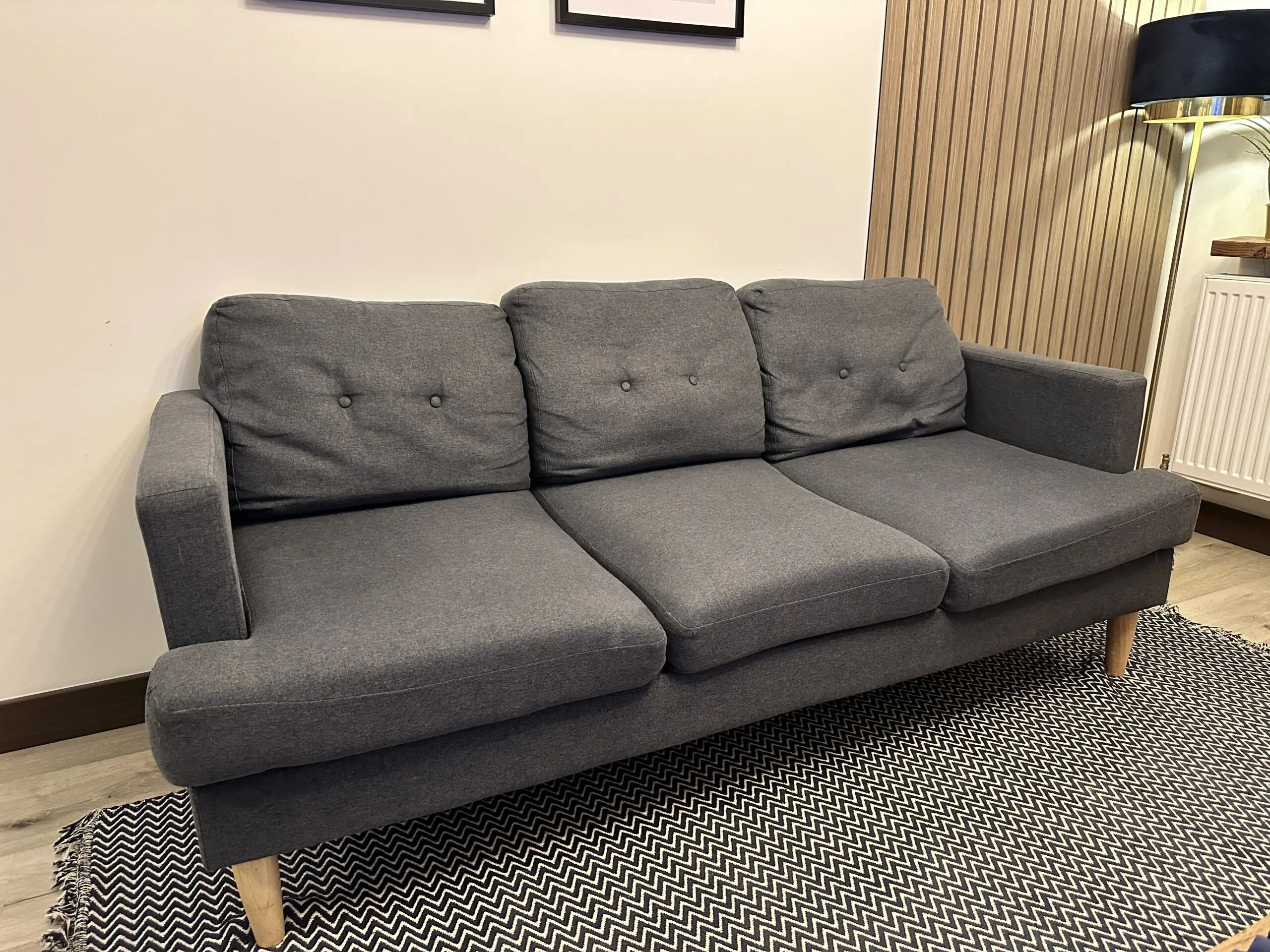 Argos 3 seater sofa Denim Blue fair used