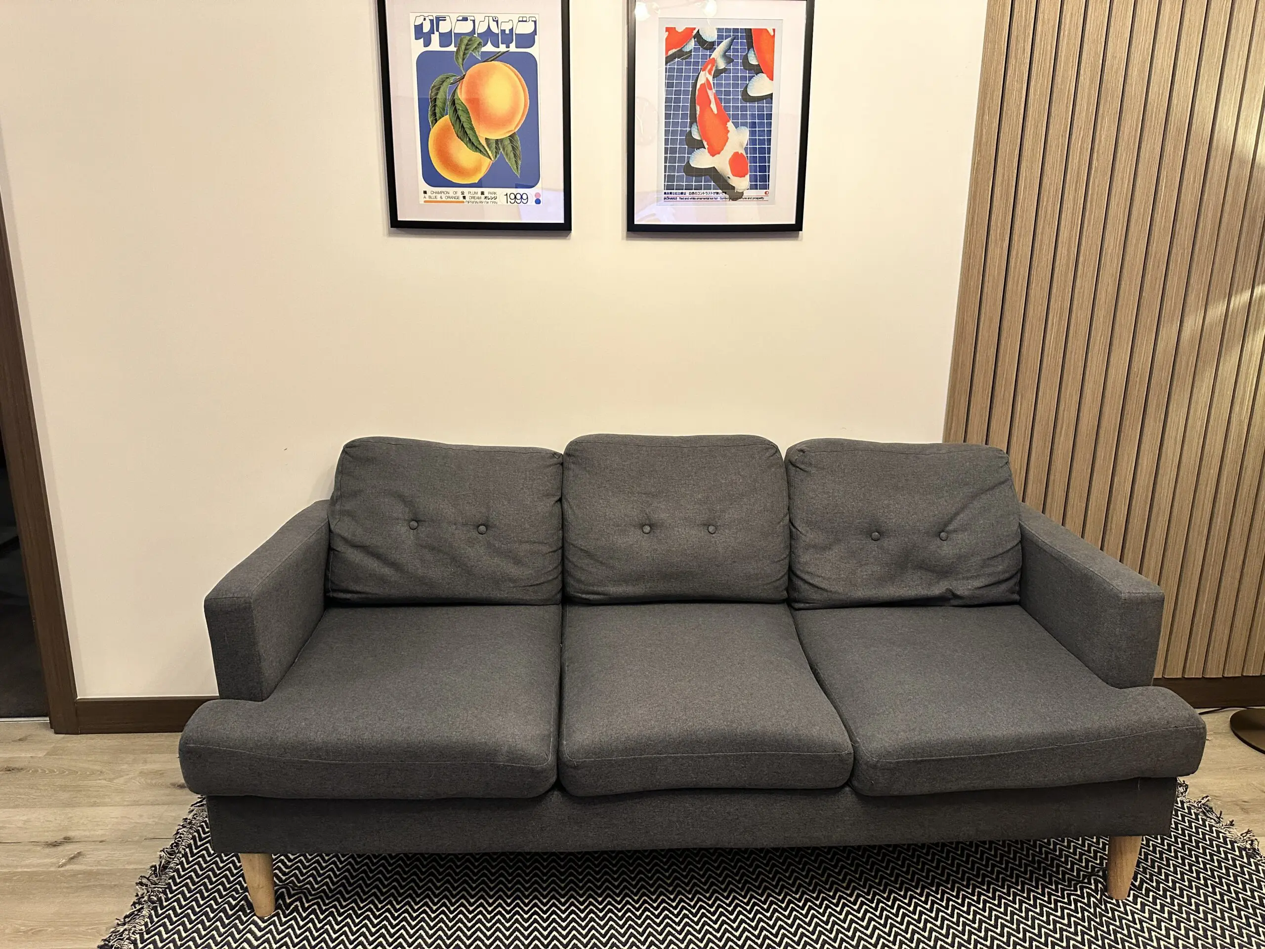 Argos 3 seater sofa Denim Blue fair used