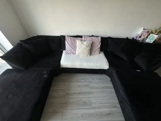 BLACK U SHAPE SOFA