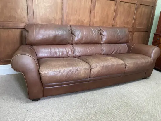 3-Seater Brown Leather Sofa
