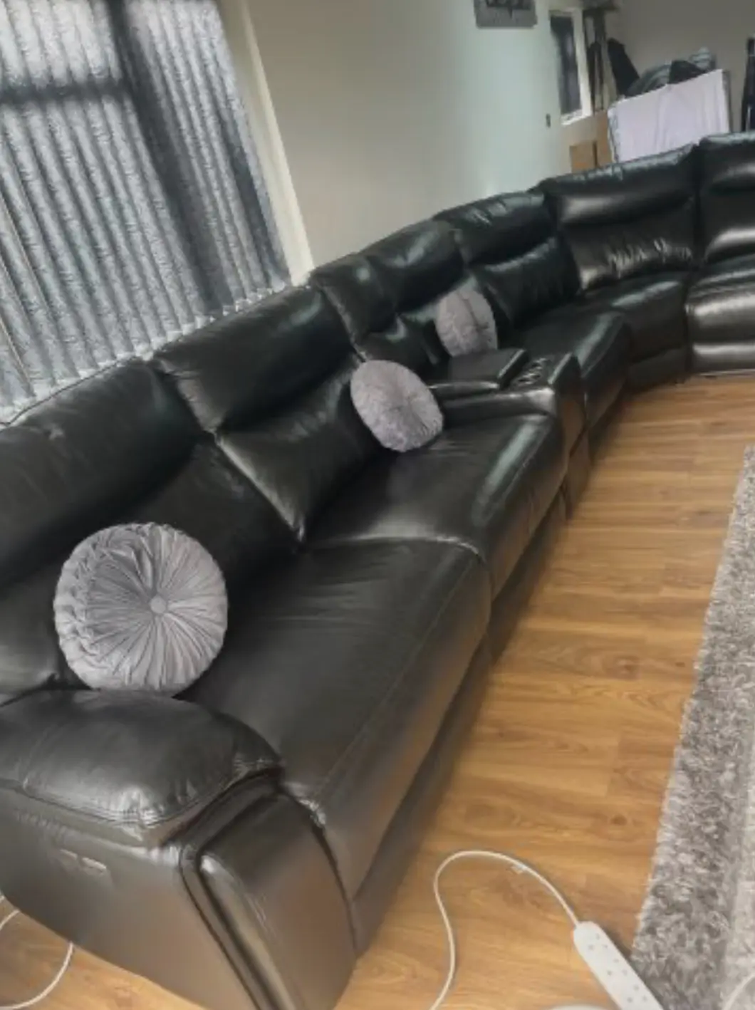 DFS Trek Black Leather Sofa – Premium Quality, £2,000