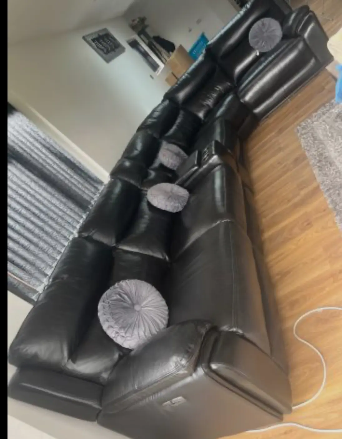 DFS Trek Black Leather Sofa – Premium Quality, £2,000