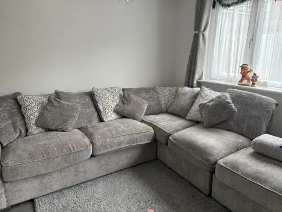 NCF grey/silver corner sofa