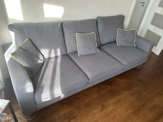 blue/grey sofa