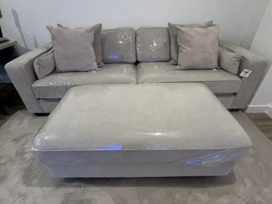 Sofa Club Summer Linen Large Sofa & Matching Storage Footstall