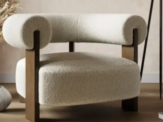 Fallon Tonal Boucle Bolster Accent Chair