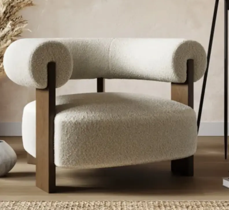 Fallon Tonal Boucle Bolster Accent Chair