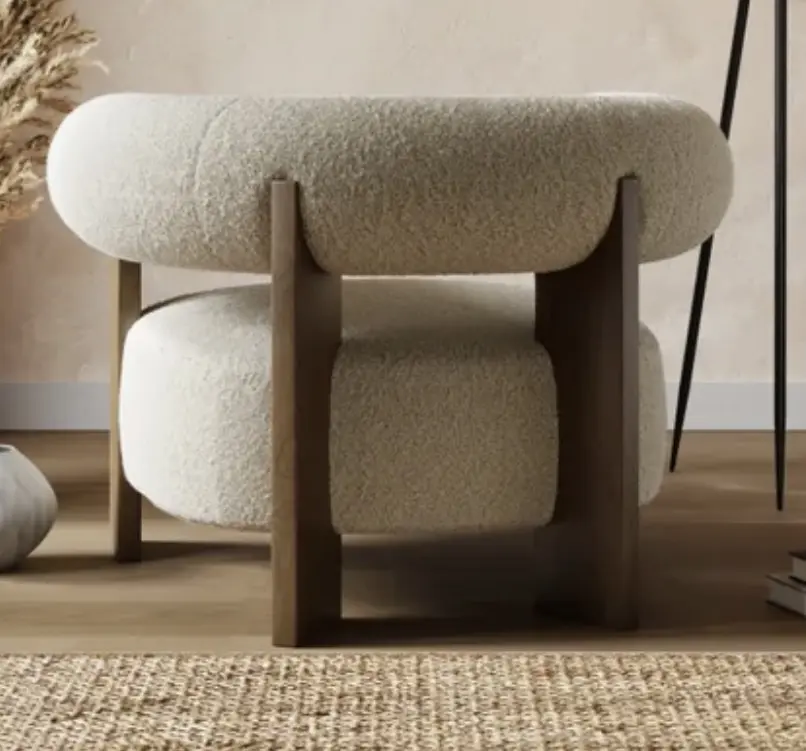 Fallon Tonal Boucle Bolster Accent Chair